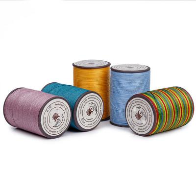 China 80m Hand-stitched 100% Round Wax Line Polyester 0.65mm Durable Leather Wax Cotton Yarn for sale