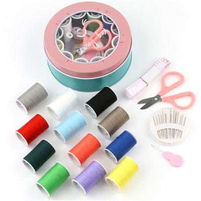 China Korea Wholesale Portable Fashion Household Multicolor Displacement Sewing Needle Set With Iron Box for sale