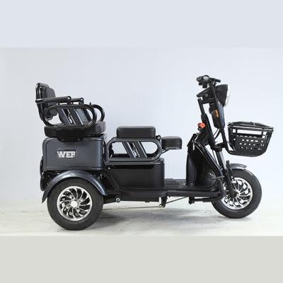 China Passenger 48V 500W 12Tube Anti-theft 3 Wheel Electric Tricycle for 3 Passengers with Voice Prompts and Big Display à venda