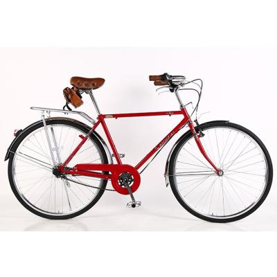 China City steel bicycle three-speed 26 inch red steel retro city leisure romo-molybdenum indoor bicycle for sale