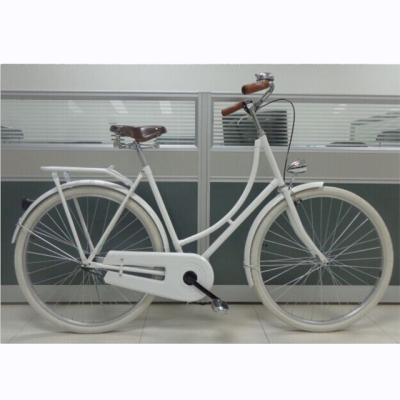 China Popular Hot Selling Dutch Single Speed ​​Leisure City Bike 28 Inch Retro All White City Camper for sale