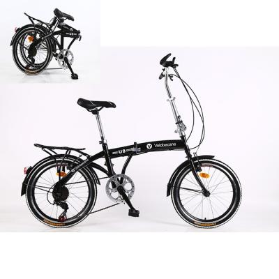 China Steel 20 Inch U8 Folding Hot Sale 7 Speed ​​V Brake Bike-Rear For 1 Person for sale