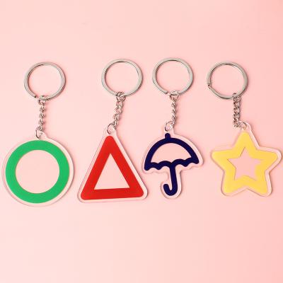 China Cartoon Figure Cartoon Figure Squid Game Cookie Key Chain Accessories For Women Men Anime Key Chain for sale