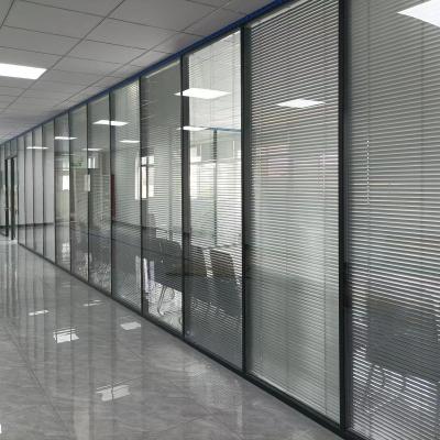 China Modern Accept Custom Room Dividers Partitions Screen Double Wall Wood Acoustic Insulation Glass Office Partition System for sale