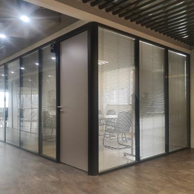 China High Function Modern Full Glass Partition Wall Room Dividers Screen 4 Panels With Door Folding Partition Wall Fitting for sale