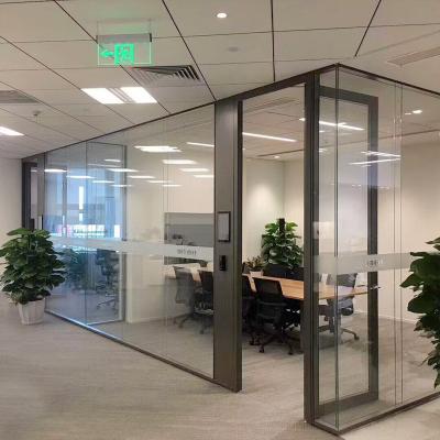 China Modern steel decorative partition wall for internal space of separate aluminum frame panel construction glass partition for sale