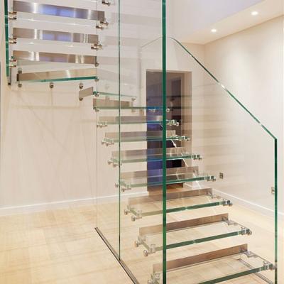 China Modern 10mm 12mm u channel tempered glass balustrade in stair laminated glass balustrade for stairs for sale