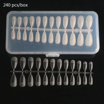 China DIY Nail Art 240 PCS Clear Matte Nails Tip Extra Long C Curve Full Cover Nail Tips for sale