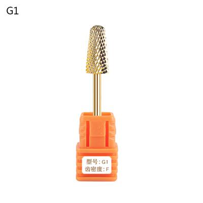 China Wholesale Tungsten Carbide Gold 5 in 1 Steel Drill Tool 3/32 Bits Nail Folder Electric Nail Drill Bit for sale