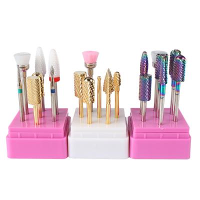 China Wholesale 5 in 1 Bit Cleaning Set Carbide Tungsten Ceramic Nail Bit Manicure Nail Filing Drill Bit for sale