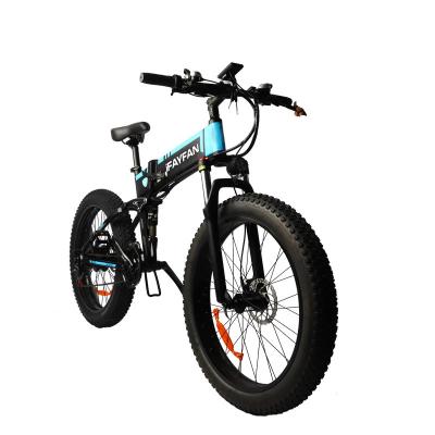 China 48v 500w battery aluminum motor 26 inch fat tire folding electric bike ebike for sale