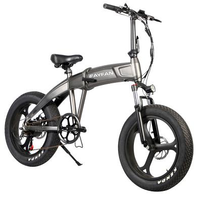 China Aluminum alloy front 500w suspension fork mini ebike 20 inch tire fat folding electric bike for sale