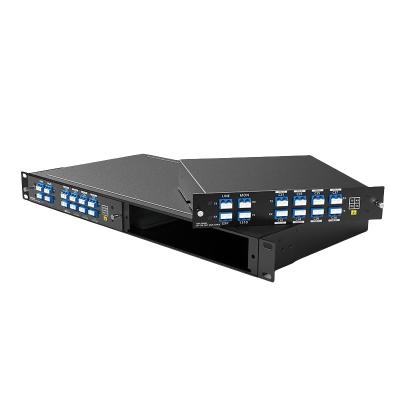 China High Density 1U Rack 8CH Oadm DWDM MUX DEMUX With EXP Monitor Port LC UPC for sale