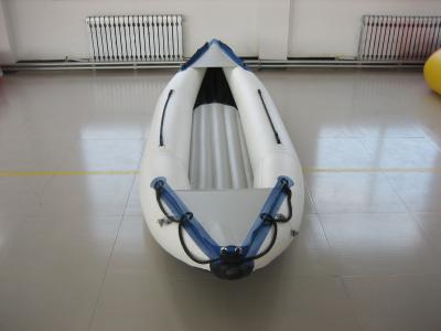 China White PVC Fabric One Person Raft Inflatable Fishing Kayak With Aluminum Seat for sale