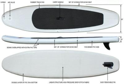 China 330cm Extra Lichte Opblaasbare Standup Paddleboard 15lbs 5 Dikte voor Yoga op een Water Te koop