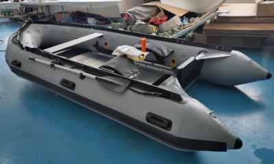 China French Orca 866 Hypalon inflatable boat with motor in dark grey color Te koop