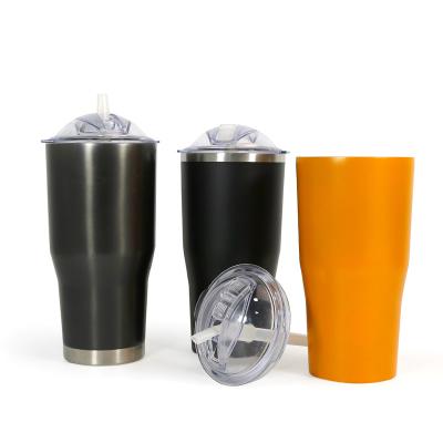 China Sustainable Travel 30oz Wholesale Vacuum Insulated Stainless Steel Tumbler With Flip Top Lids for sale