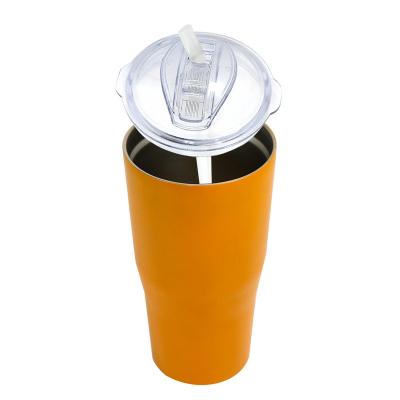 China Durable 30oz Double Wall Tumbler With Lids And Straws Slim Vacuum Tumbler Insulated Stainless Steel Slim Tumbler With Straw for sale