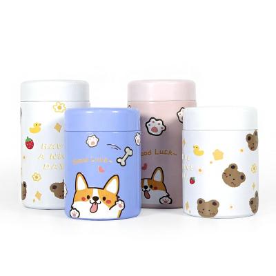 China Cartoon Design Customized PORTABLE Double Wall Stainless Steel Vacuum Kids Food Flask For Kids Food Jar for sale