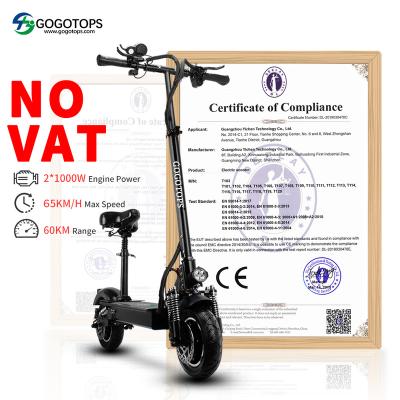 China Holland Hot Sale Electric Motorcycle 2000W Unisex Powerful Electric Motorized Adult Kick Scooter Skate 2 Wheels Electric Scooter for sale