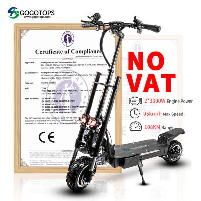 China Electric Motorcycle 6000W 2 Wheel Unisex Off Road Scooter Kick Powerful E Scooters Adult Electric Scooter Fast for sale