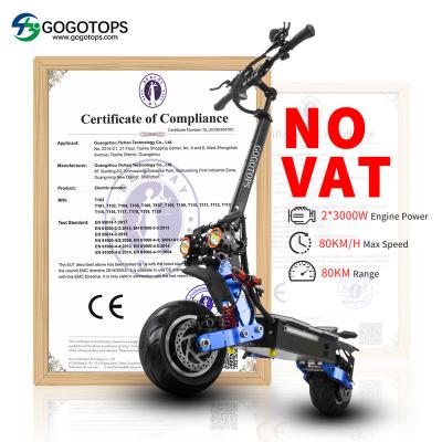 China Electric Motorcycles 3000W Scooter Double EU Electric Scooters Adults Powerful Electric Fast Tire Unisex Skate 80KM/H Fat Running for sale