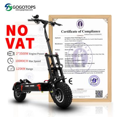 China Top 72V 7000W 100KM/H Unisex Fast Electric Motorcycle Adults 14 Inch Off Road E Scooter With Seat Electric Scooters Adults Big Wheel for sale