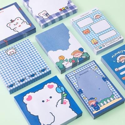 China Kawaii Cartoon Memo Pad Cute Self-adhesive Printing Custom Notepad Sticky Note Recycled Notes for sale