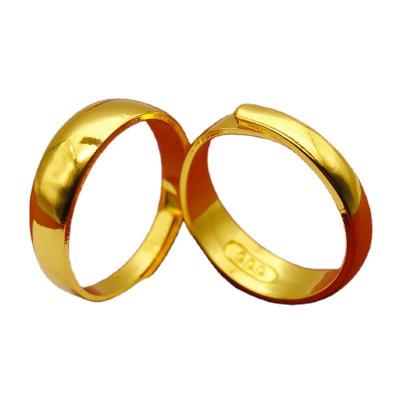 China Dubai Joint Ring 18K Opening 6mm Gold Plated Simple Concise Thickened Steel Smooth Copper Plated Rings Punk Gold Ring for sale