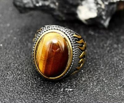 China Fashionable new tiger retro eye men's wild ring European and American wind flame bossy men and women rings for sale