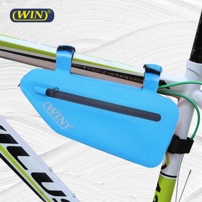 China Waterproof Custom Blue Color Welded Tech Seamless Top Tube Bicycle Bike Frame Bags for sale