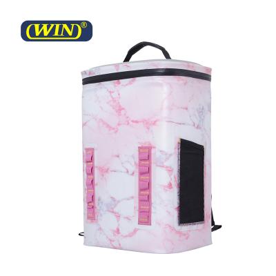 China Custom Printing Pattern Waterproof RPET 900D TPU Backing Waterproof Cooler Backpack for sale