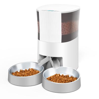 China Automatic New Style Automatic Pet Feeder Food Dispenser with Stainless Steel Pet Bowl for Dogs Cats for sale