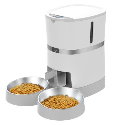 China Automatic Animal Feed Dispenser 3.5l 2 Meal Window Automated Pet Cat Anti Anti Anticipation Anti Vomiting High Bowls Cat Auto Feeder for sale