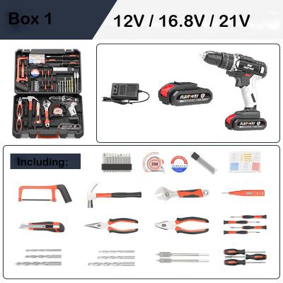 China Hotselling Soft Handle Garden Equipment Plastic Durable DIY Tools Tool Kit with 16.8v Electric Motor Brushless Drill Tool Kit for sale