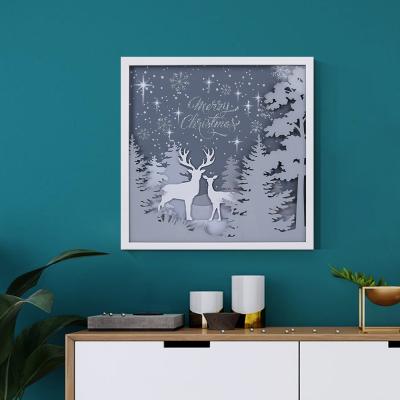 China Modern Cute Deer Wall Art Animal Design For Kids Room 3D Shadow Box Wall Art for sale