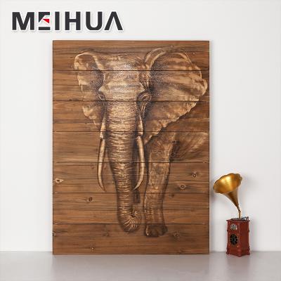 China Discount Best Selling Modern Elephant Typography Wood Plank Art For Painting for sale