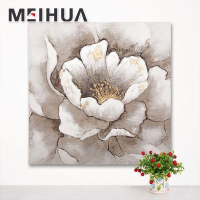 China Good quality digital print of classic abstract flower design on canvas with gold oil painting for sale