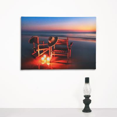 China Modern Simple Modern Fiber Optic Light Canvas Prints With Led Lights Art for sale