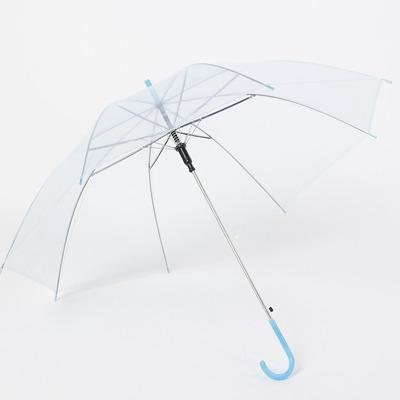 China Minimalist 46 Inch Bubble PVC Umbrella J-Hook Automatic Open Open Windproof Handle Big Canopy Clear Transparent Stick Umbrellas Outdoor for sale