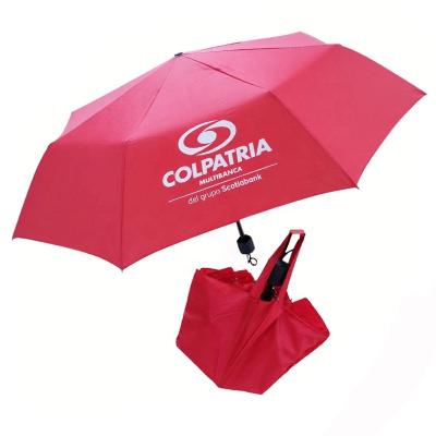 China 2022 New Fashion Minimalist Three Folds Bag Umbrella Handbag 3 Folds Umbrella For Promotion Travel Portable Umbrellas for sale