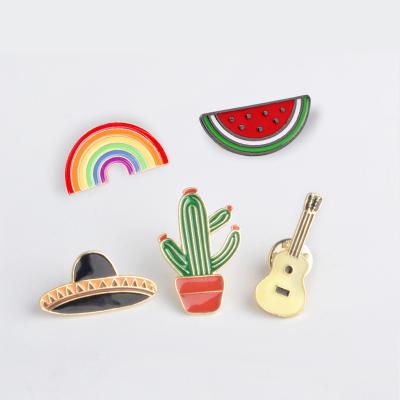 China Customized Brooch Enamel Pins Badge Metal Cartoon Badge Brooch Custom Soft Enamel Rainbow Pins for sale