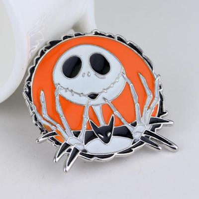 China Europe Wholesale Customized Lapel Pin Ghost Skull Lapel Pin Halloween Gift Metal Enamel Badge for sale