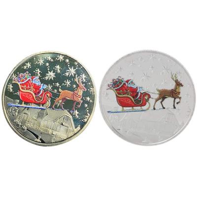 China Europe Commemorative Coin - 2021 Color Art Santa Claus Commemorative Coin Christmas Collectible Souvenir for sale