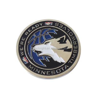 China Custom Enamel Challenge Gold Coin USA Wolf Logo Minting Souvenir Silver Coin for sale