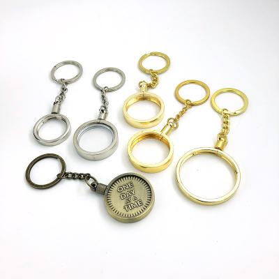 China Custom Suvenir Gift Keychains Coin Holder Metal Key Chain Holder Keyring For Promotion for sale