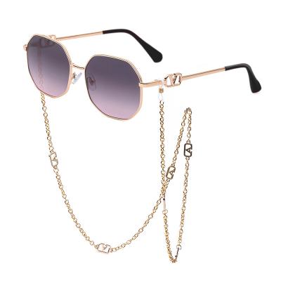 China Fashion Sunglasses Shape Anti-drop Sun Glass Chain River Retro Classic Irregular Peggy Gou kirin Eyewear Metal Eyewear Shades New CE 2021 for sale