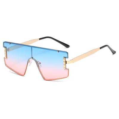 China Retro Classic Oversized River Sun Glasses Wholesaler Fashion Unisex Square Glass Shades Eyewear Metal Glasses One Piece CE 2021 New for sale