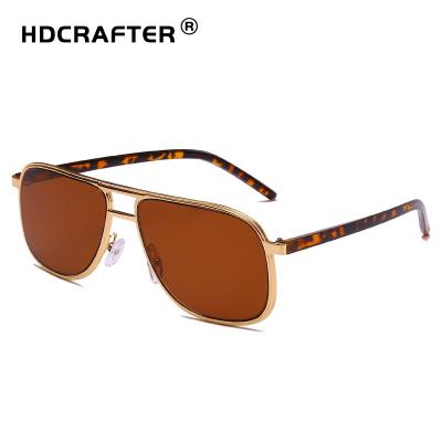 China Fashion Sunglasses HDCRAFTER Pilot Toad Sunglasses UV400 Metal Frame Oversized Protective Outdoor Punk Sunglasses for Men and Women for sale