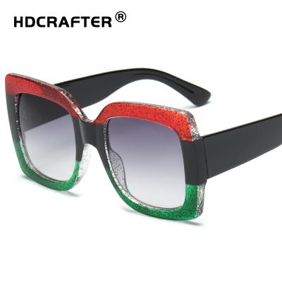 China Fashion Sunglasses HDCRAFTER Big Frame Oversized Sun Glasses For Mens Womens Unisex River Driving Square Shades Cheap Glasses To Shape 2021 Trendy for sale